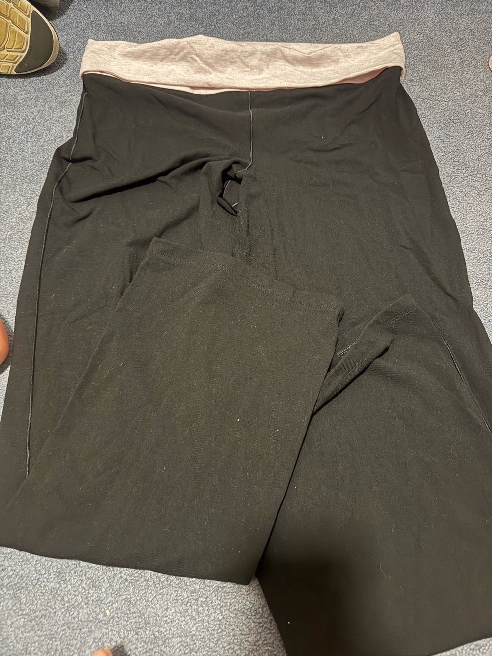 PINK Victoria's Secret Black Leggings with Light Pink Waistband
